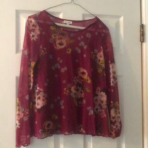 Spring pink flower shirt